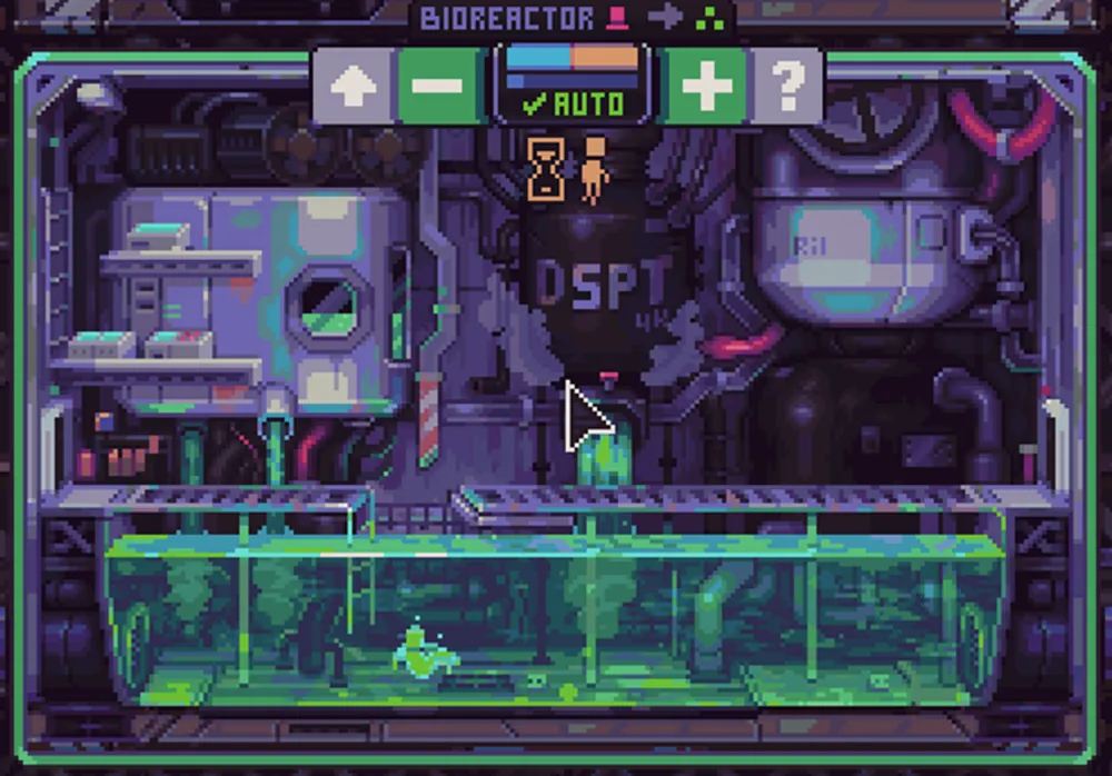 The Bioreactor interface with its human queue and Auto button
